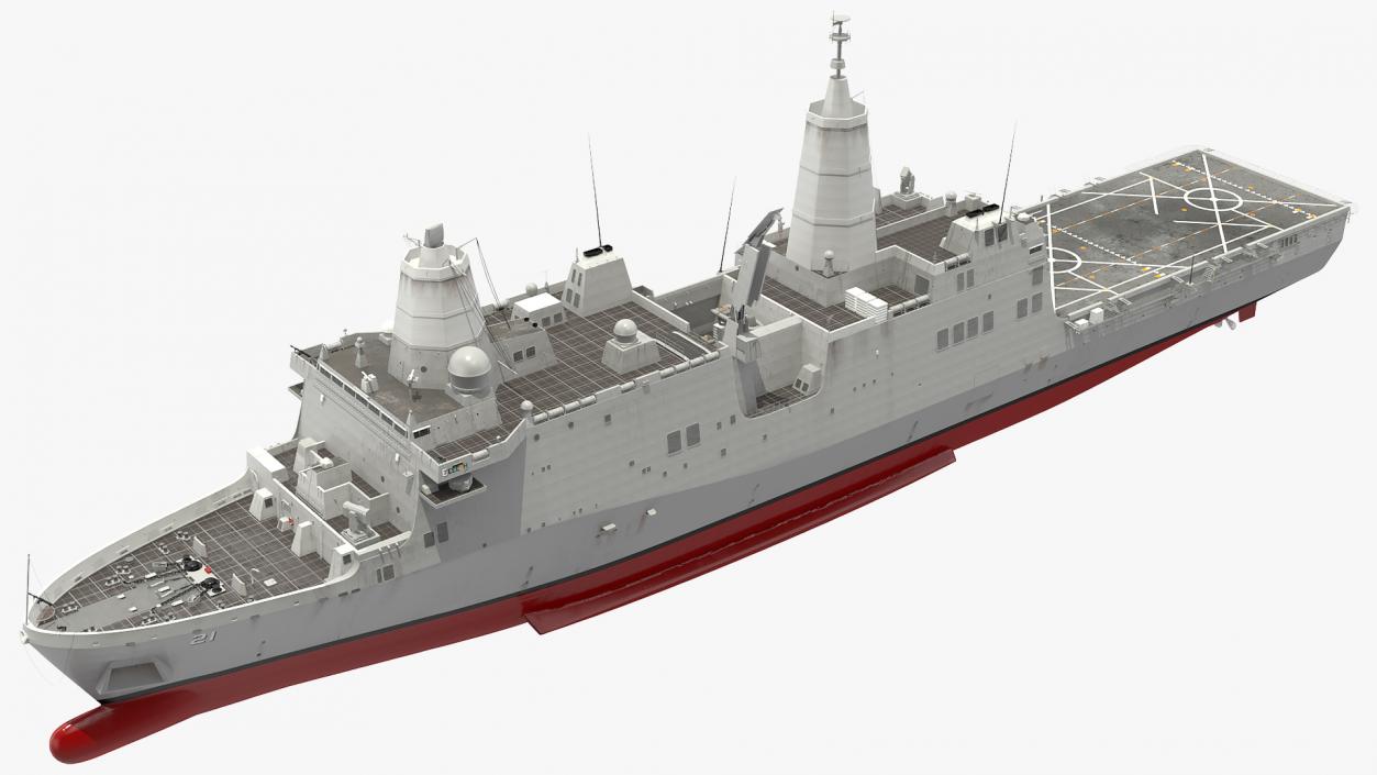 3D model San Antonio Class Amphibious Transport Dock Rigged