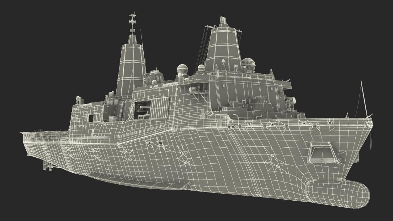 3D model San Antonio Class Amphibious Transport Dock Rigged