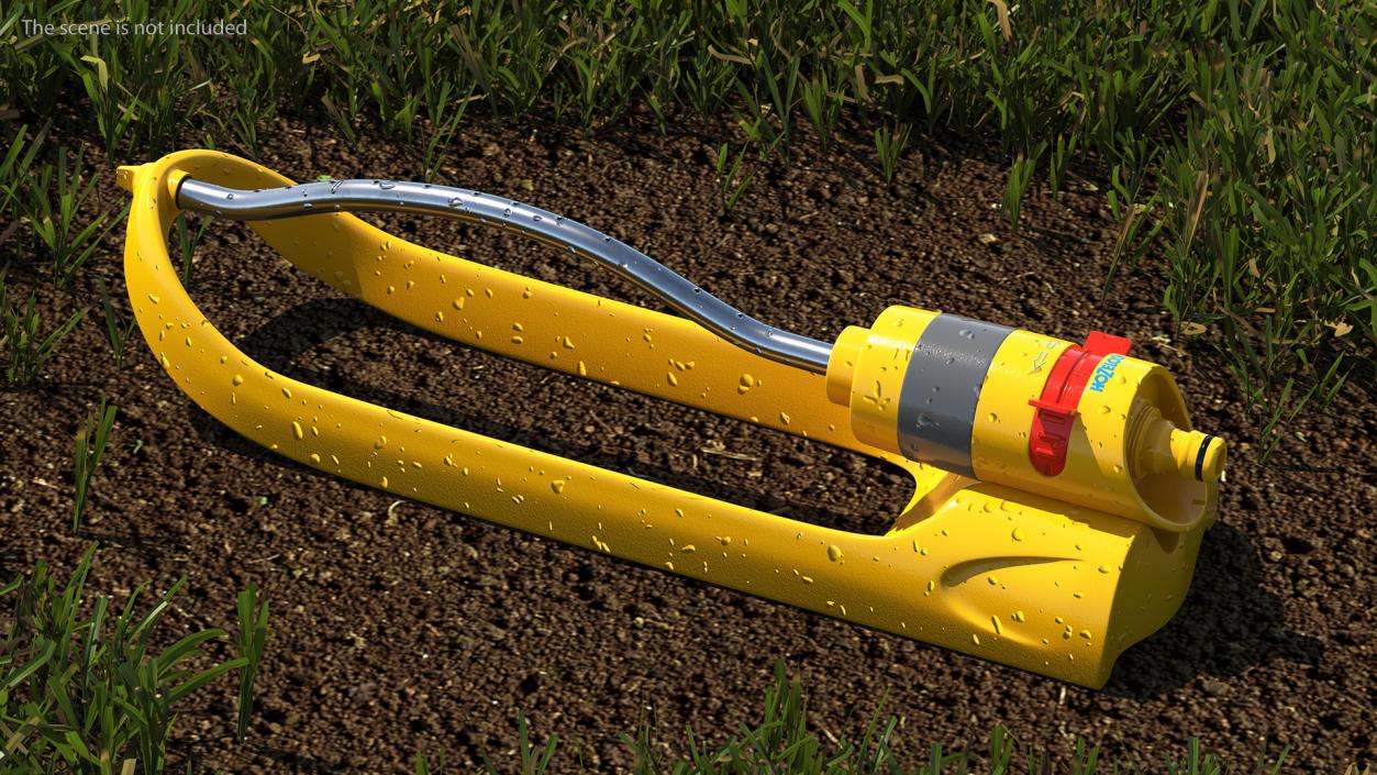 Hozelock Rectangular Sprinkler Plus Yellow 3D