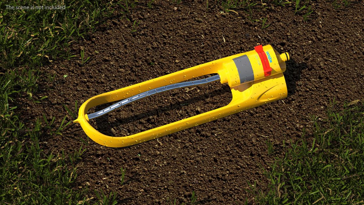 Hozelock Rectangular Sprinkler Plus Yellow 3D