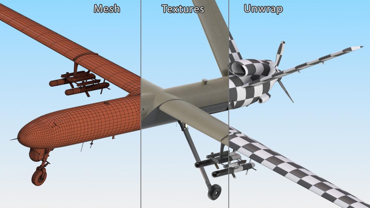 Unmanned Aerial Vehicle Shahed 129 Iran 3D model