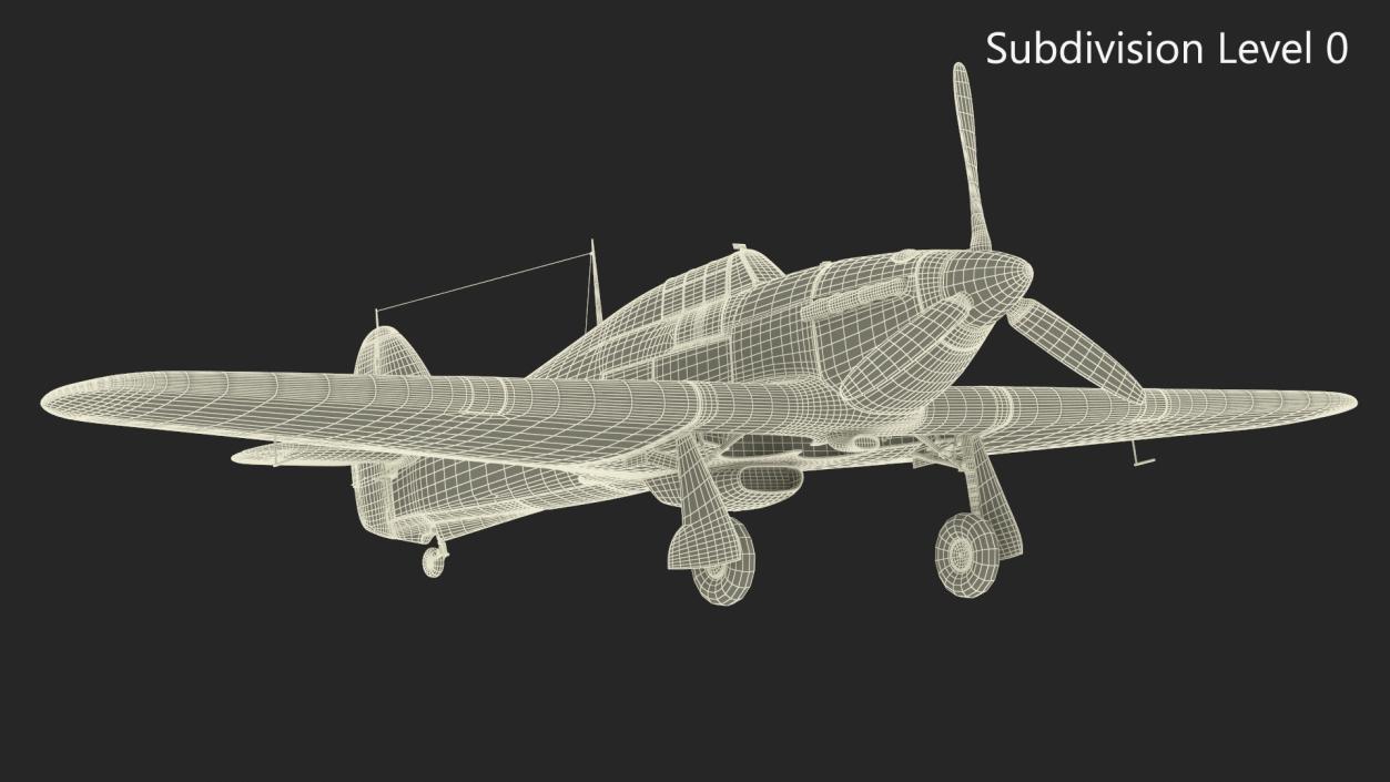 3D model Hawker Hurricane Mk1 WW2 Fighter(1)