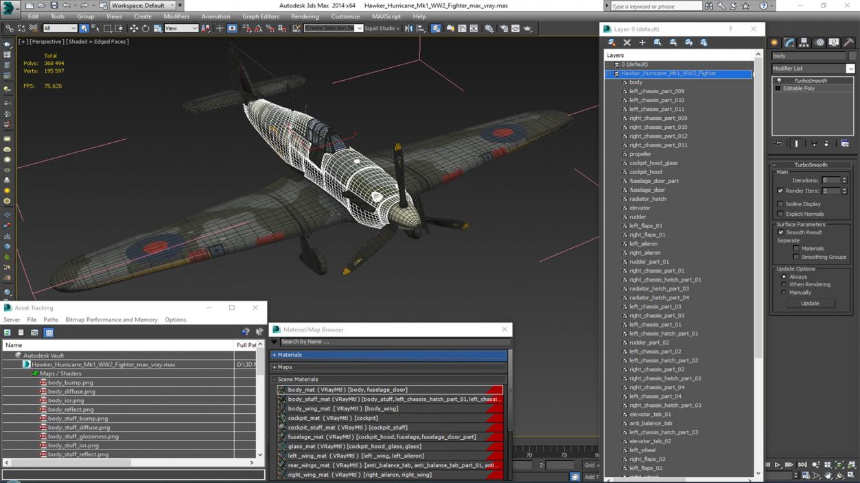 3D model Hawker Hurricane Mk1 WW2 Fighter(1)