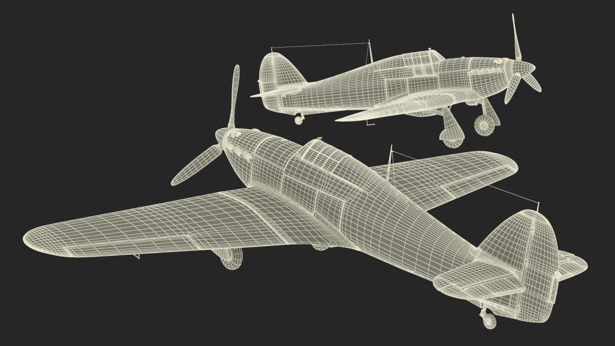 3D model Hawker Hurricane Mk1 WW2 Fighter(1)