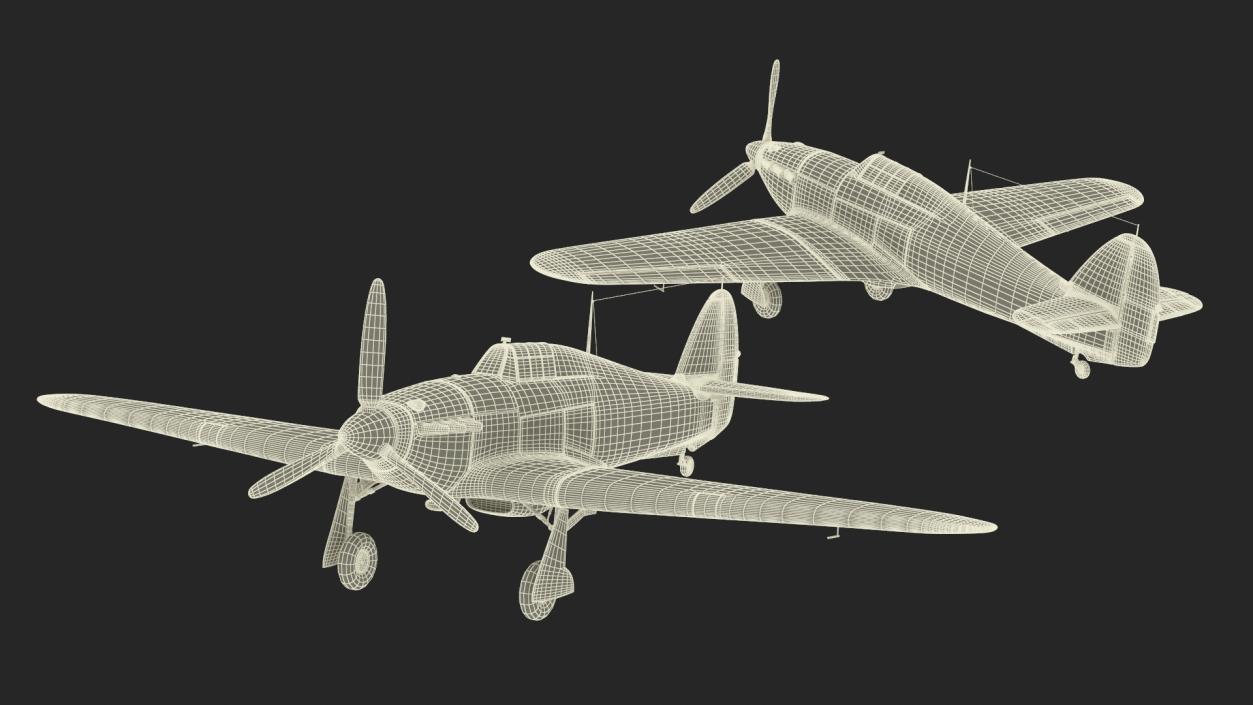 3D model Hawker Hurricane Mk1 WW2 Fighter(1)