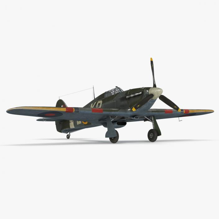 3D model Hawker Hurricane Mk1 WW2 Fighter(1)