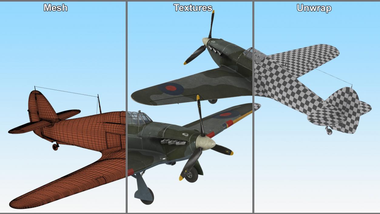 3D model Hawker Hurricane Mk1 WW2 Fighter(1)