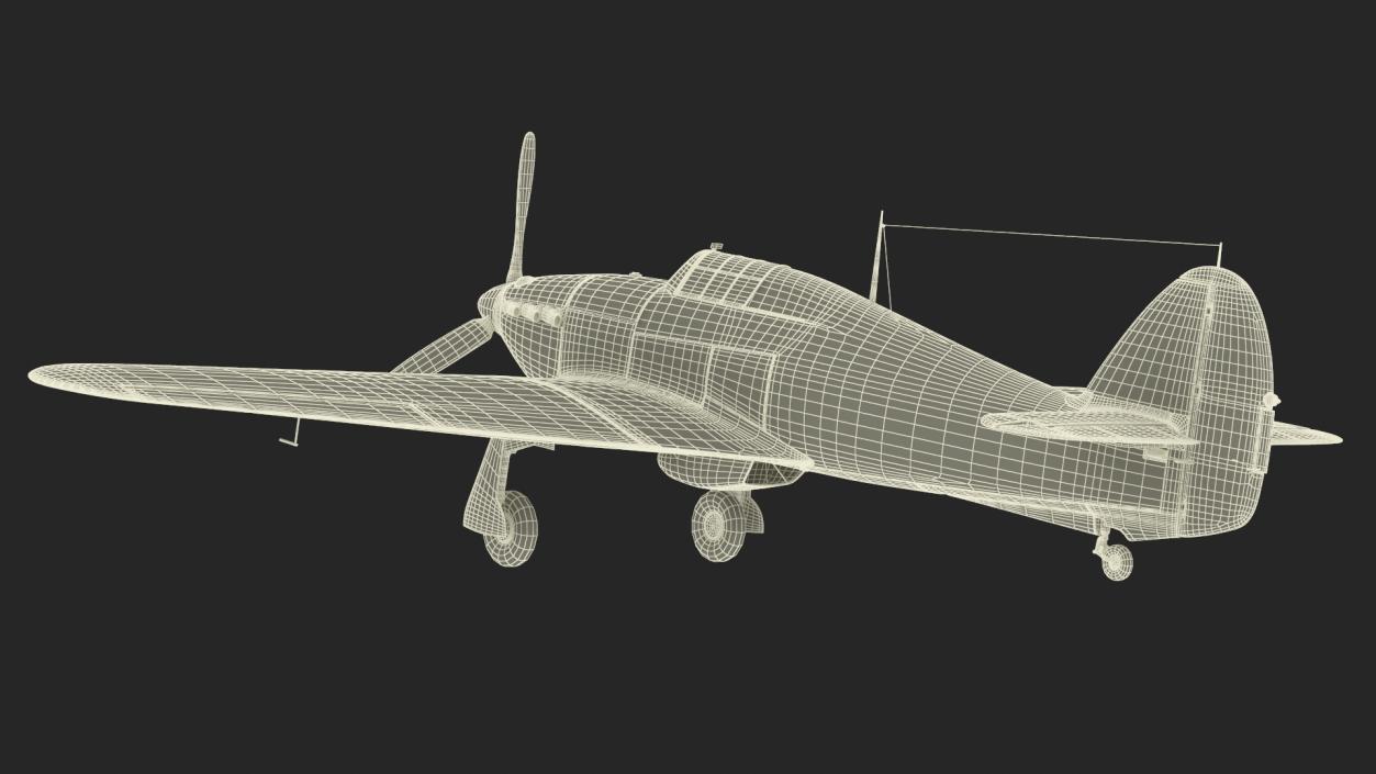 3D model Hawker Hurricane Mk1 WW2 Fighter(1)