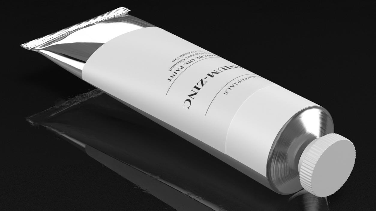 Titanium Zinc White Oil Paint Tube 3D model