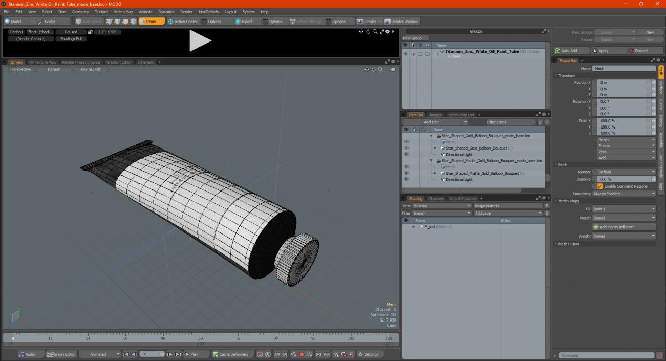 Titanium Zinc White Oil Paint Tube 3D model