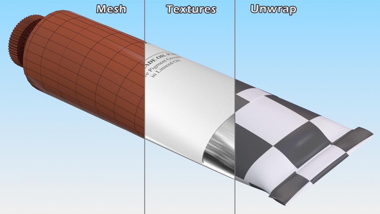 Titanium Zinc White Oil Paint Tube 3D model