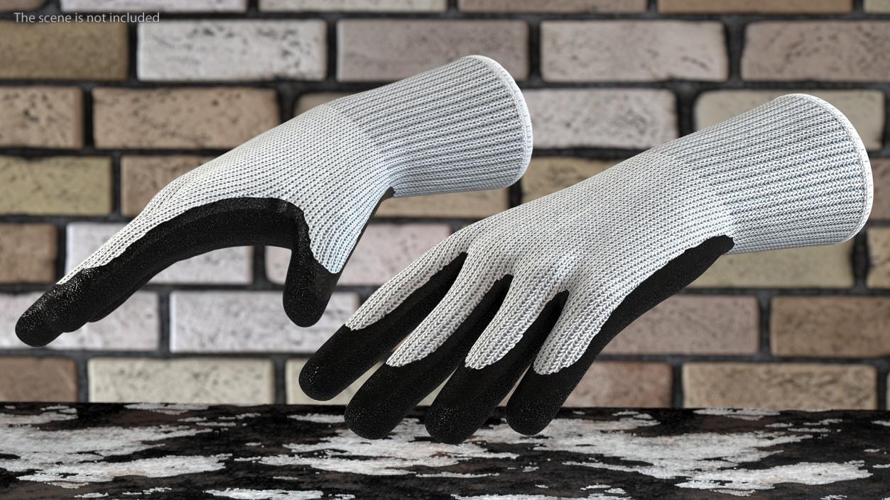 3D Safety Work Gloves model