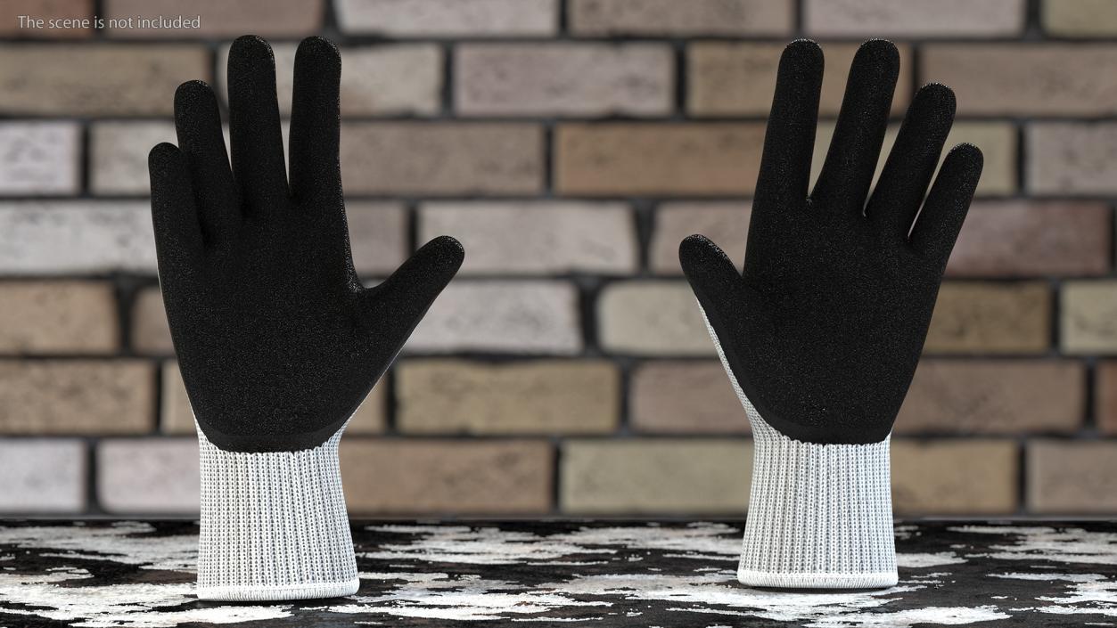 3D Safety Work Gloves model