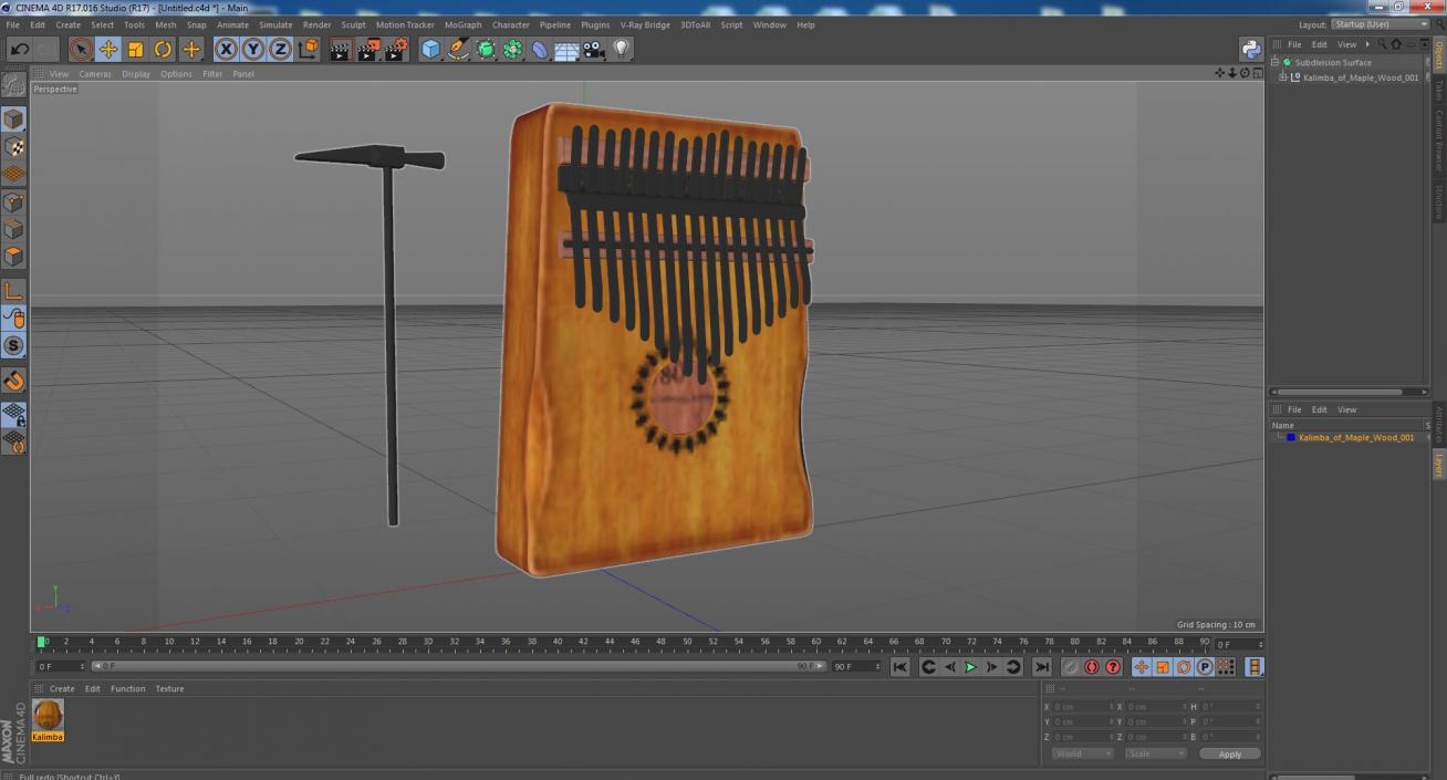 3D Kalimba of Maple Wood