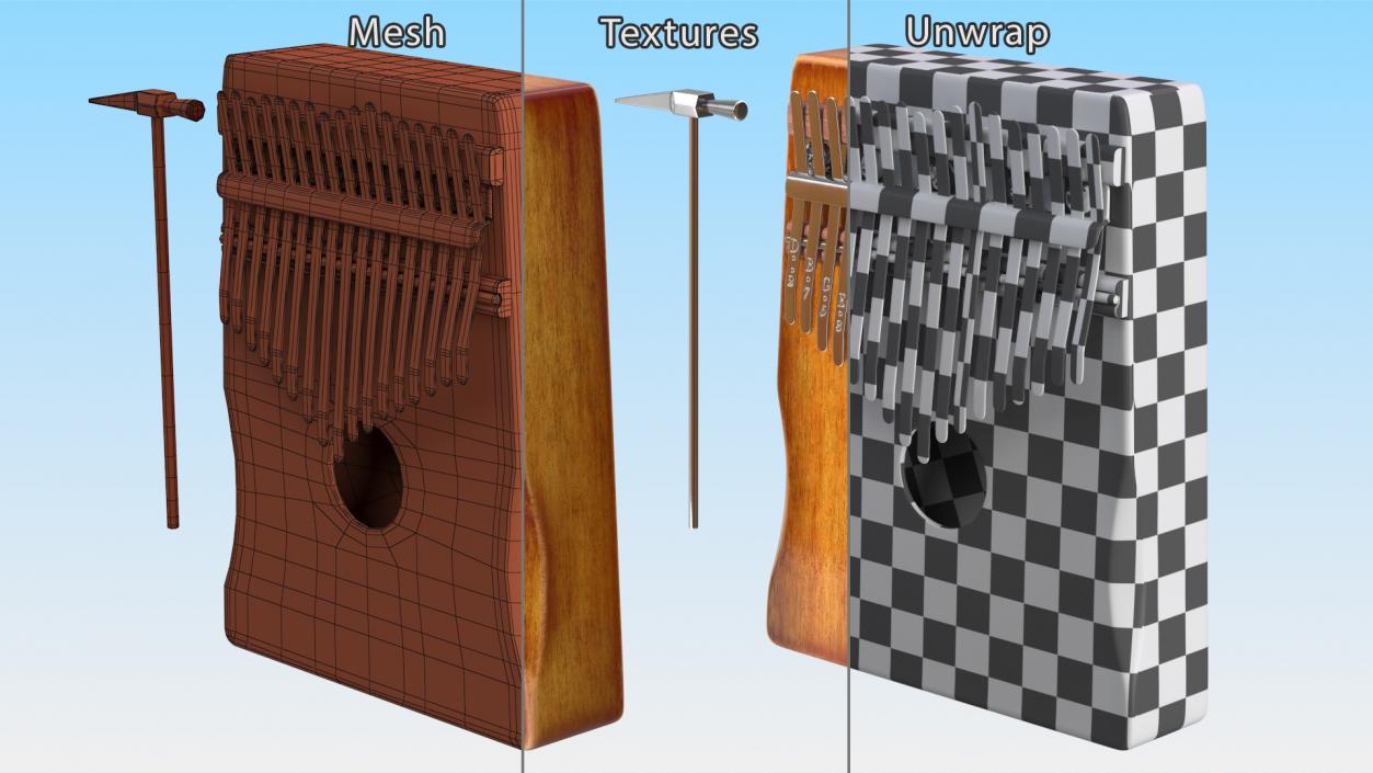 3D Kalimba of Maple Wood