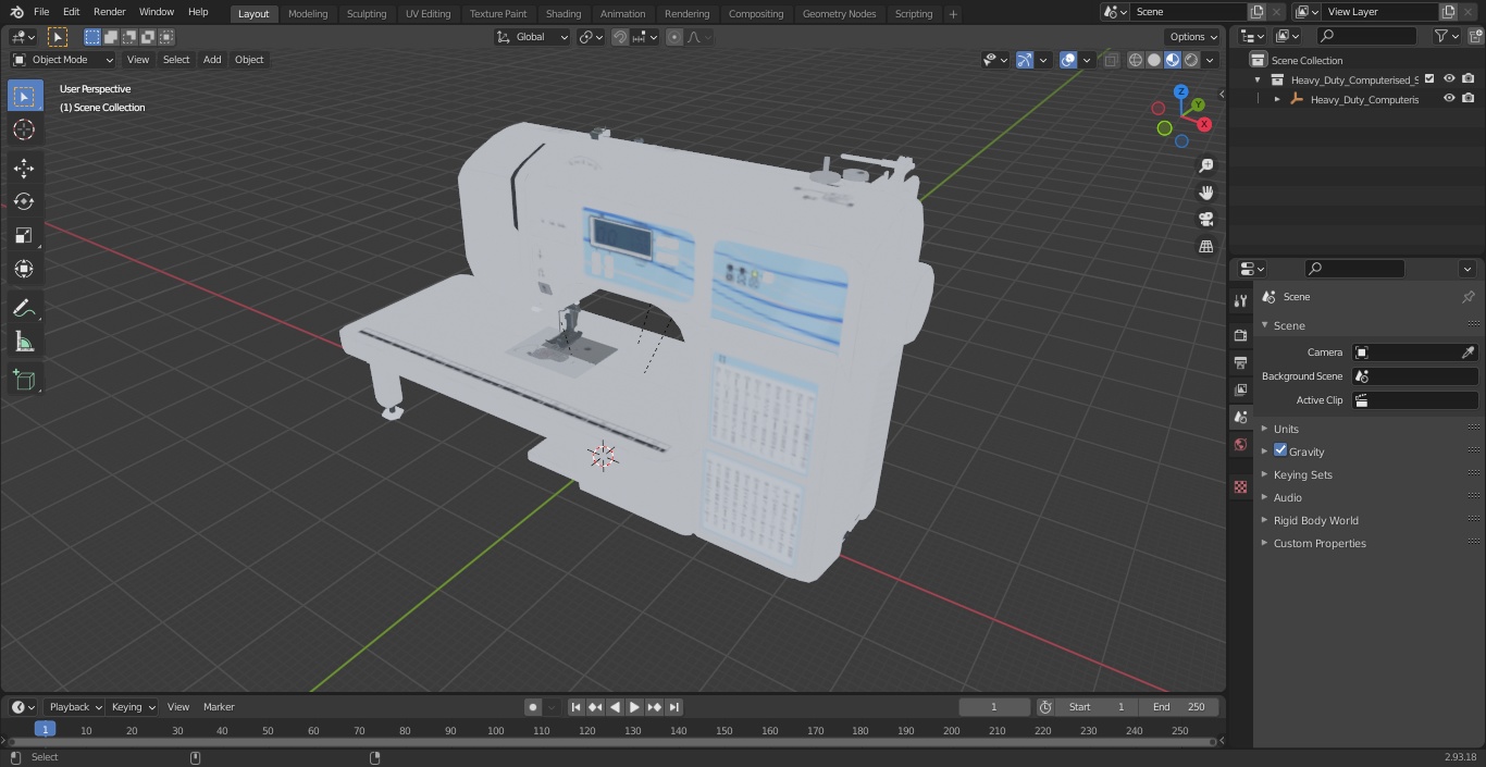 3D Heavy Duty Computerised Sewing Machine model