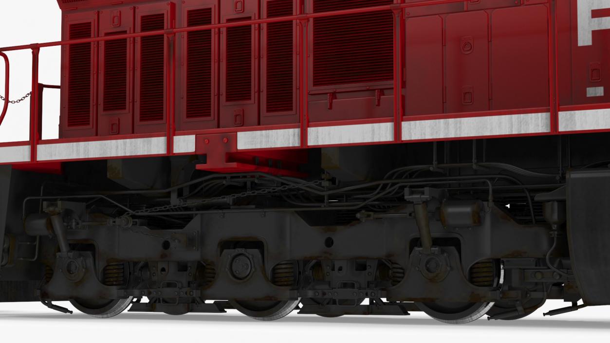 3D Canadian Pacific Railway ES44DC Locomotive with Flatcars