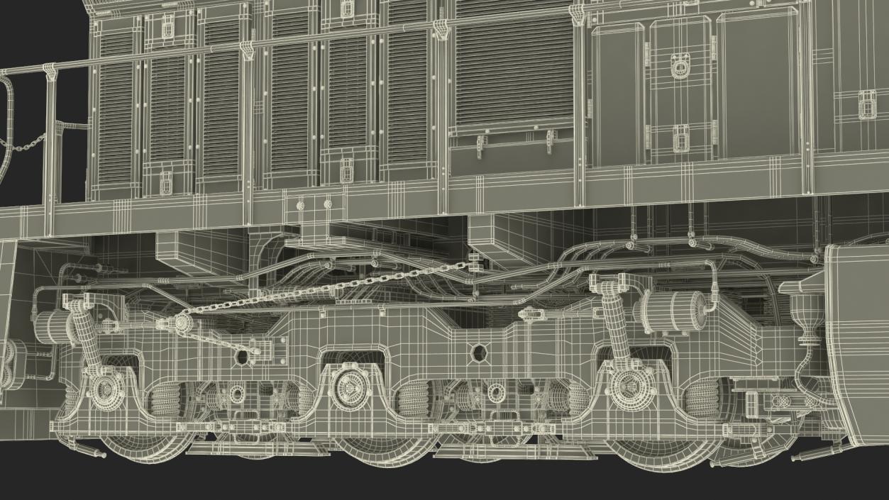 3D Canadian Pacific Railway ES44DC Locomotive with Flatcars