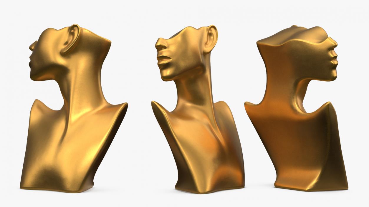 3D Necklace Display Bust Golden model