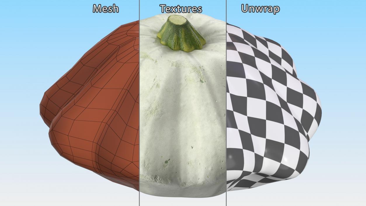 3D Bush Pumpkin White model