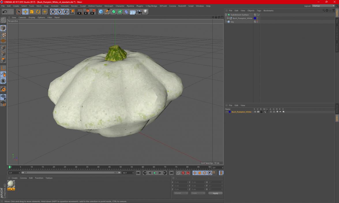 3D Bush Pumpkin White model