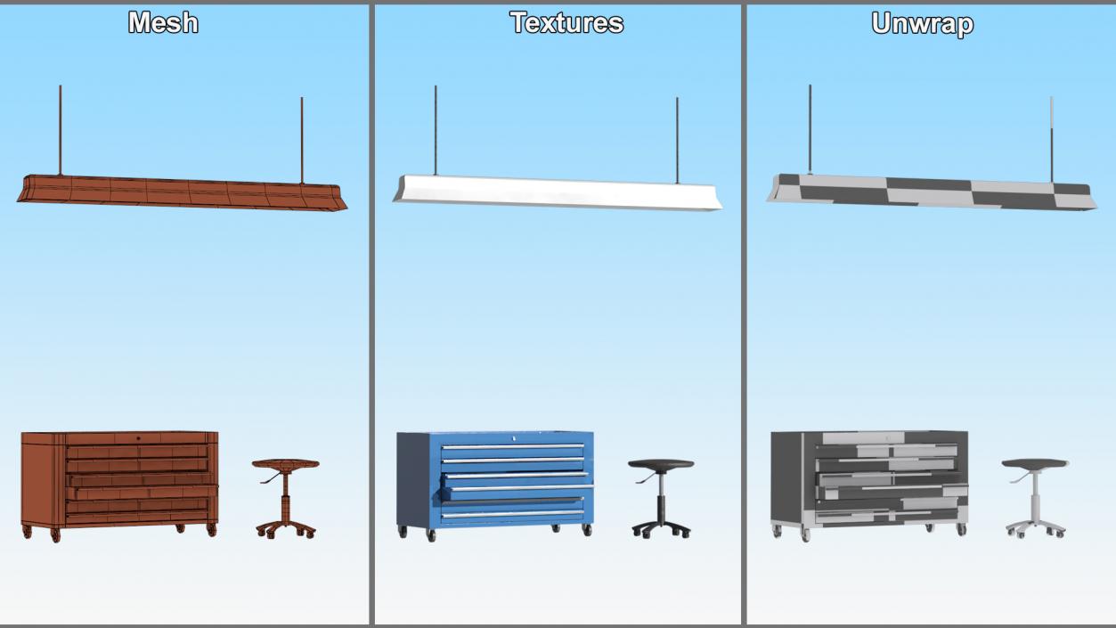 Adjustable Round Stool Table and Key Cabinet 3D model