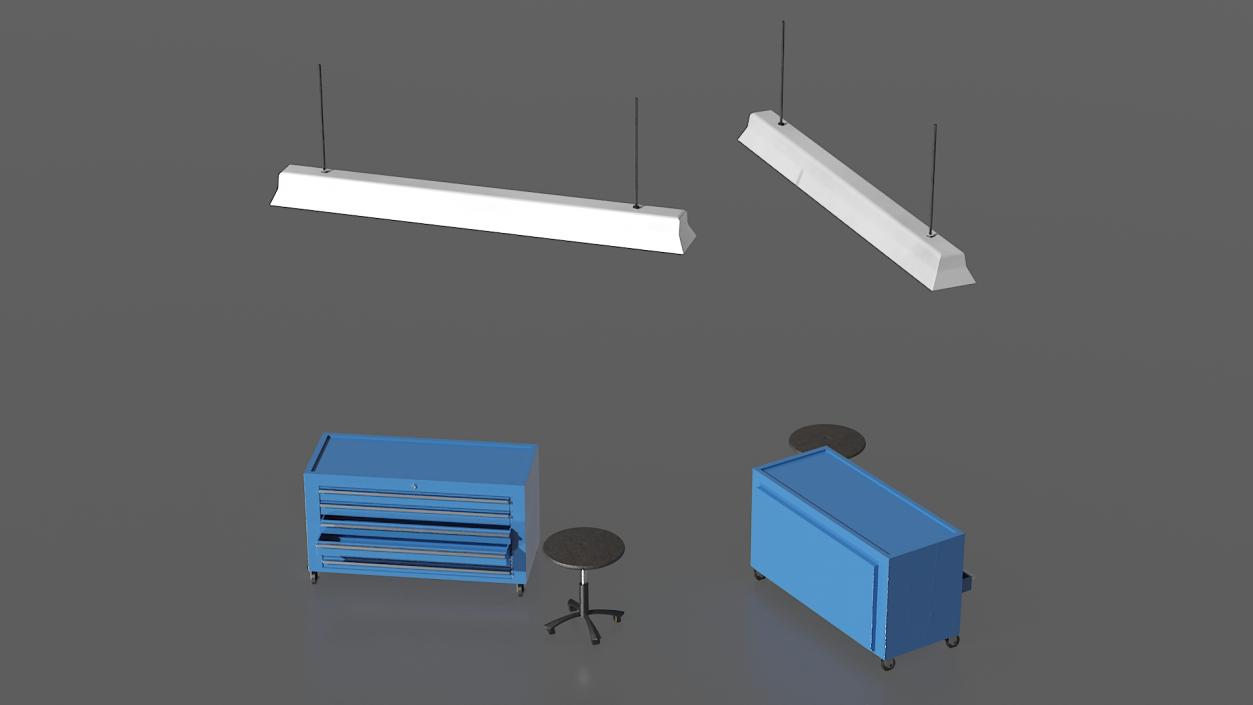 Adjustable Round Stool Table and Key Cabinet 3D model