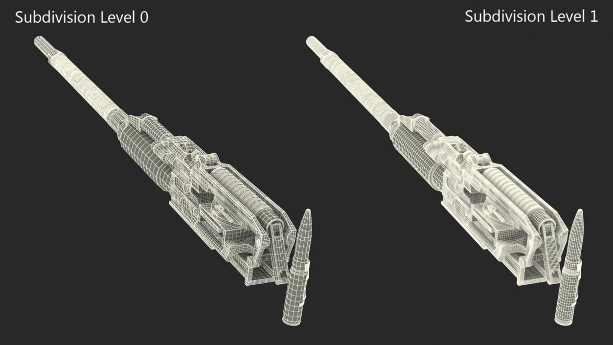 3D Aircraft Cannon Gryazev-Shipunov GSh-30-1 with Ammo