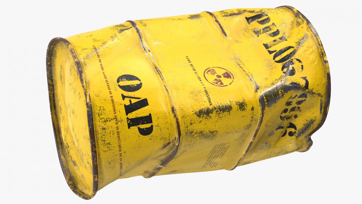 Damaged Radioactive Waste Barrel 3D