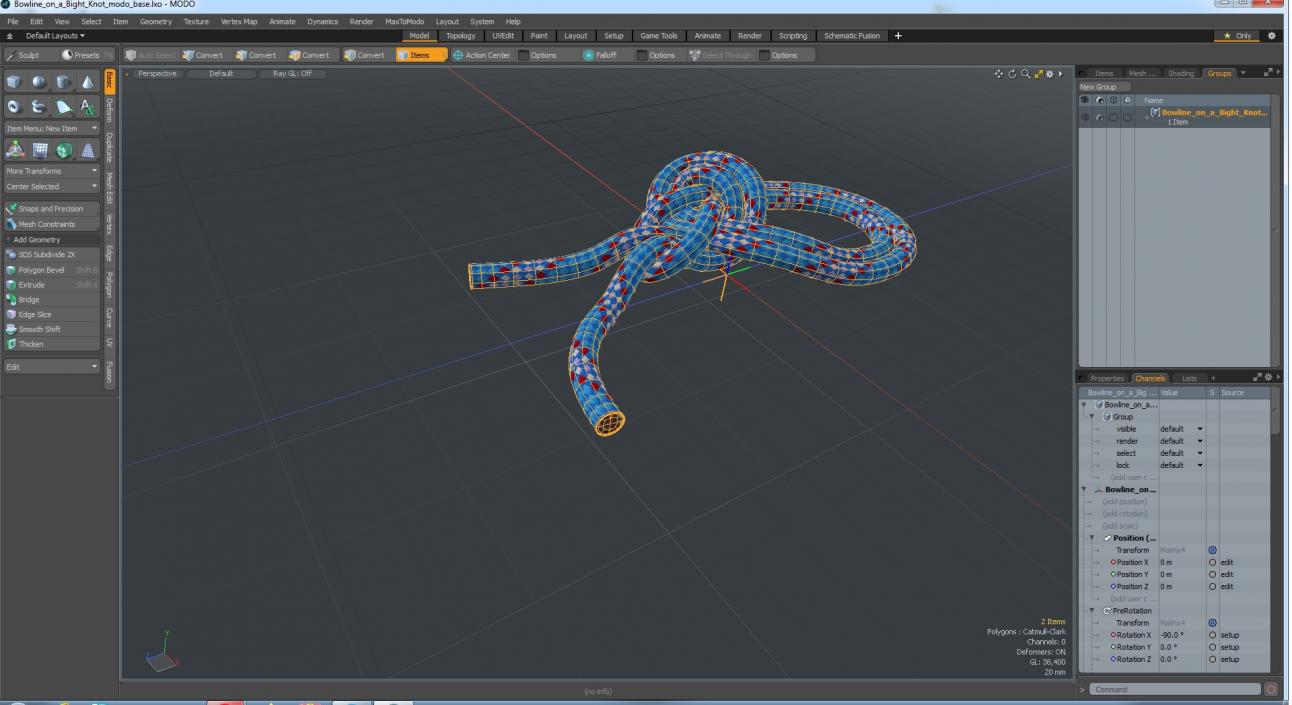 3D Bowline on a Bight Knot model