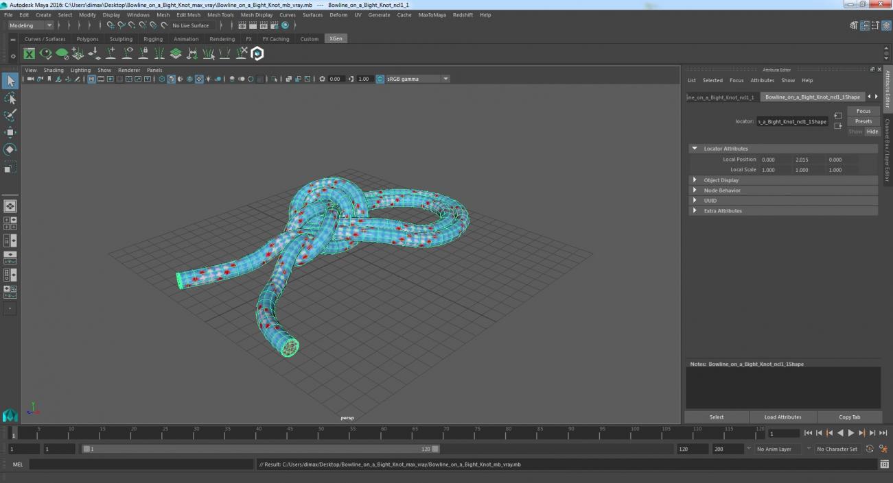 3D Bowline on a Bight Knot model