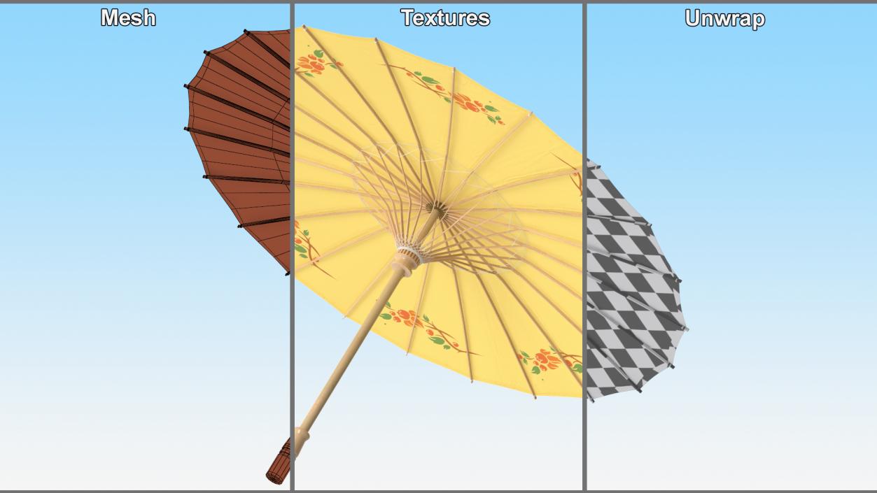 3D Traditional Chinese Paper Umbrellas Collection