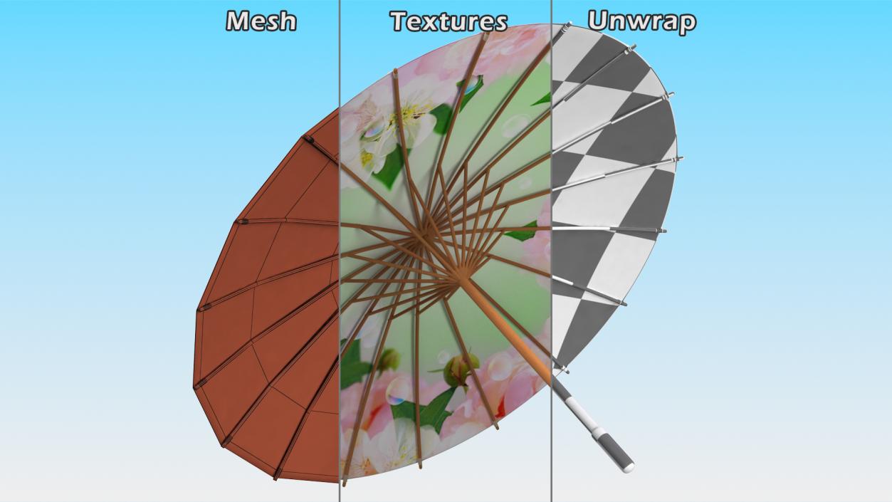 3D Traditional Chinese Paper Umbrellas Collection