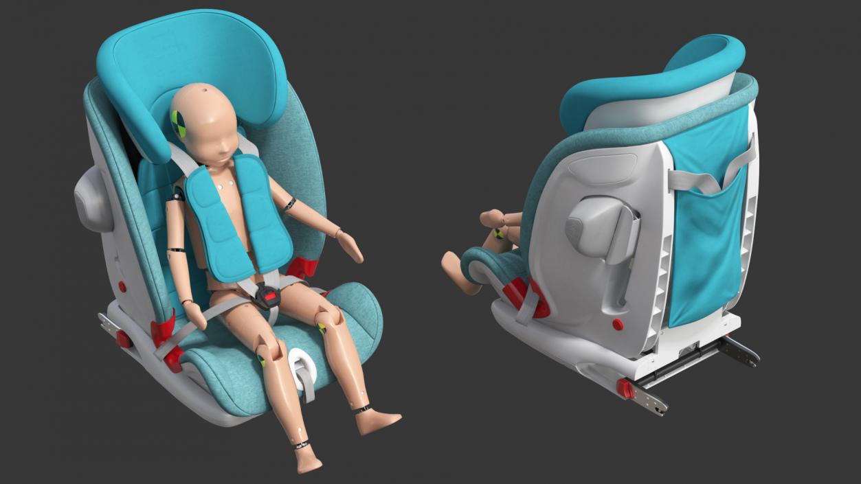 Child Crash Test Dummy in Safety Seat 3D