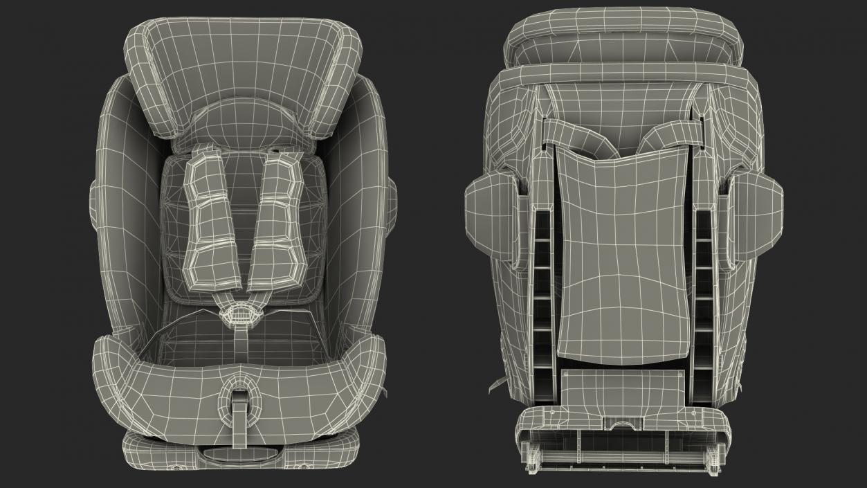 Child Crash Test Dummy in Safety Seat 3D