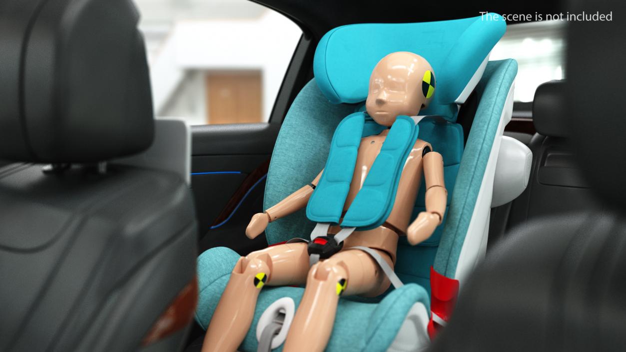 Child Crash Test Dummy in Safety Seat 3D