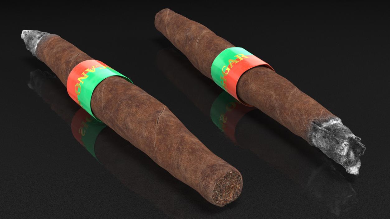 Smoldering Toscano Cigar 3D model