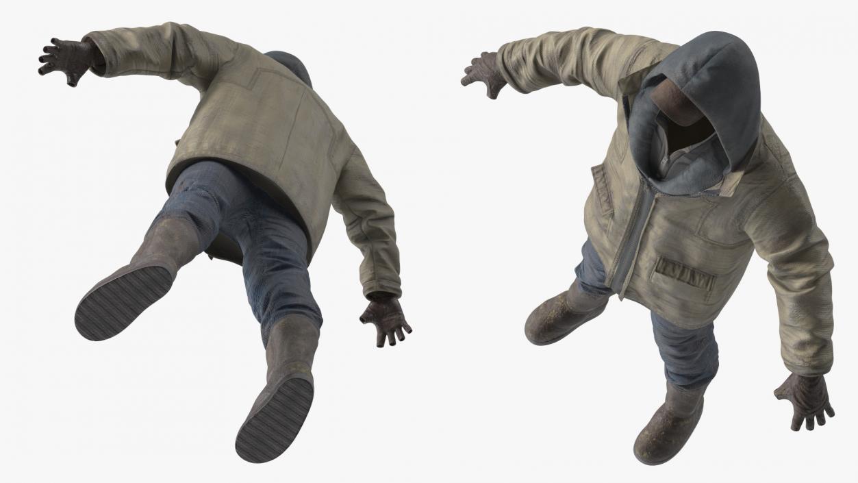 Dirty Clothes of Homeless Man 3D model