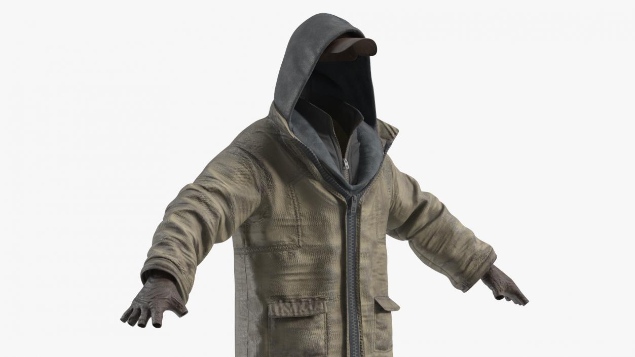 Dirty Clothes of Homeless Man 3D model