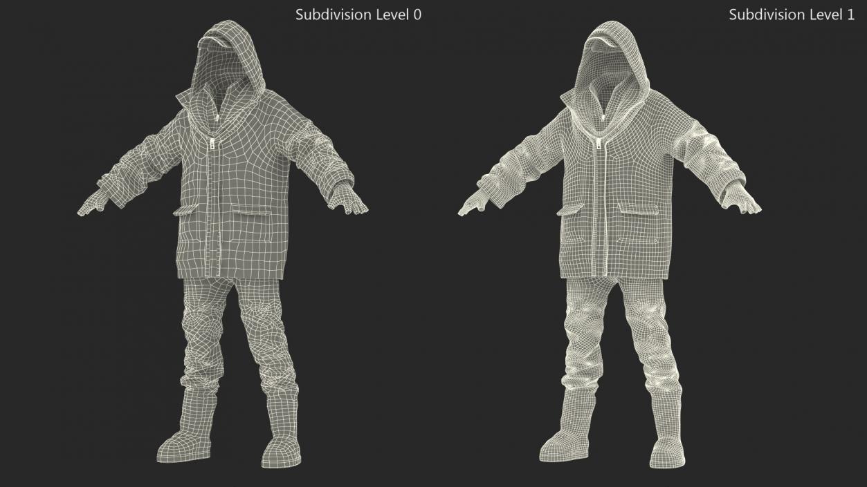 Dirty Clothes of Homeless Man 3D model