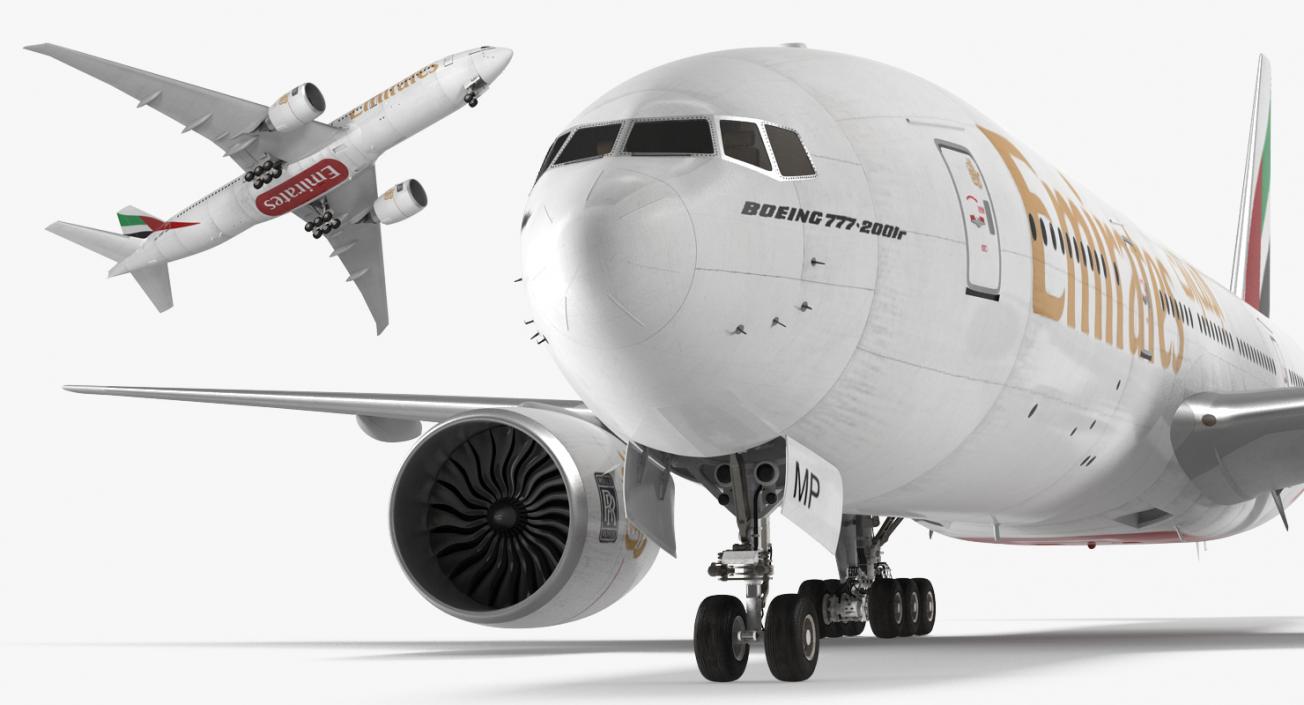 Boeing 777 200LR Emirates Airlines 3D model