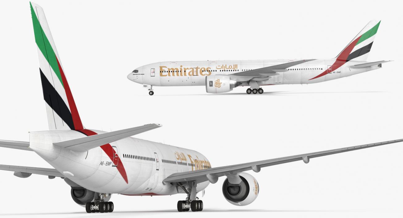 Boeing 777 200LR Emirates Airlines 3D model