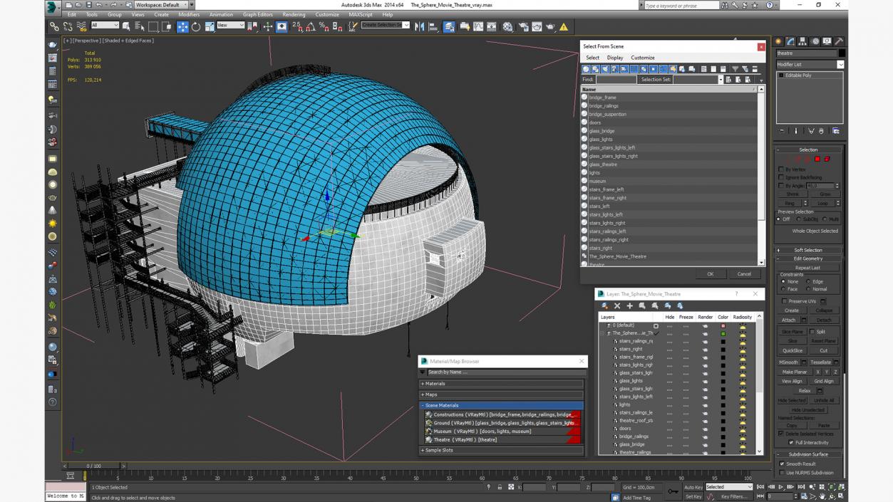 The Sphere Movie Theatre 3D model