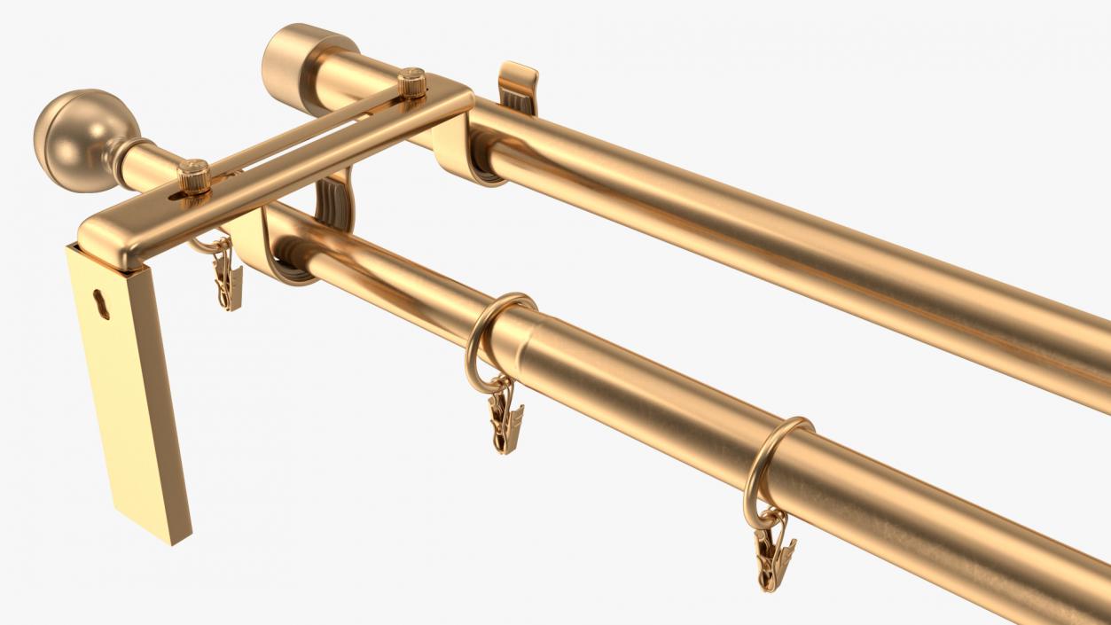 Gold Curtain Rods 3D