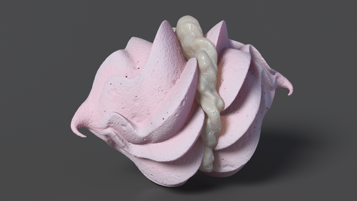 3D Pink Meringue Kisses with Vanilla Filling 2 model