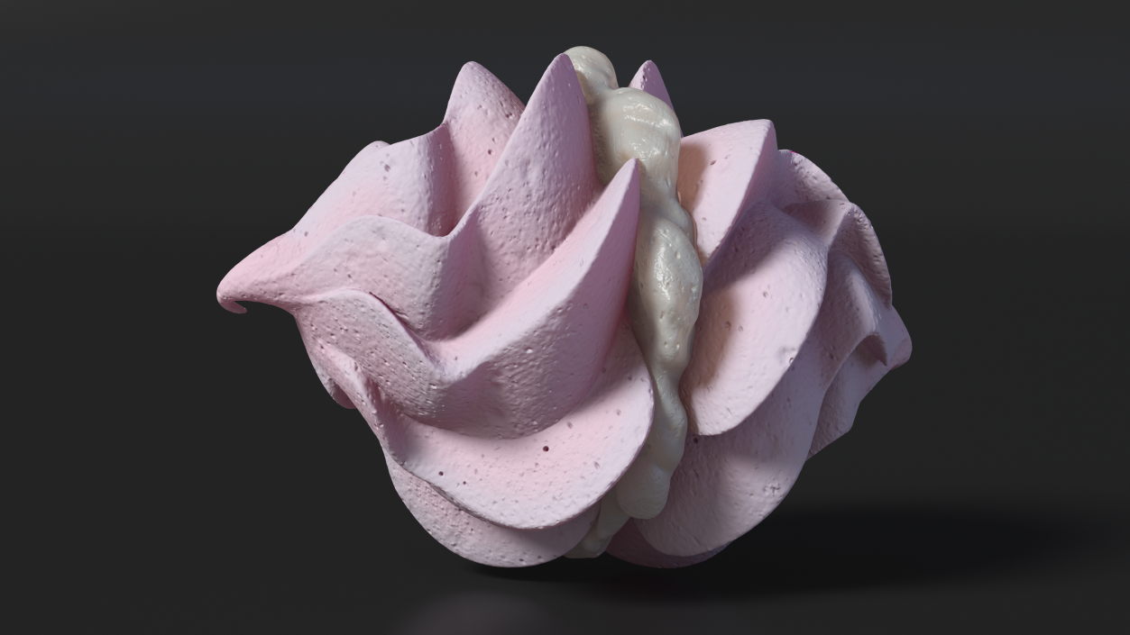 3D Pink Meringue Kisses with Vanilla Filling 2 model