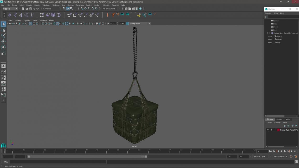 Heavy Duty Aerial Delivery Cargo Bag Hanging 3D model