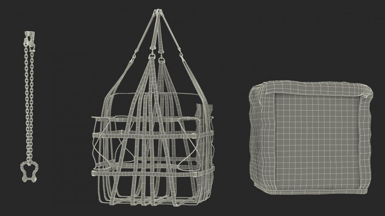 Heavy Duty Aerial Delivery Cargo Bag Hanging 3D model