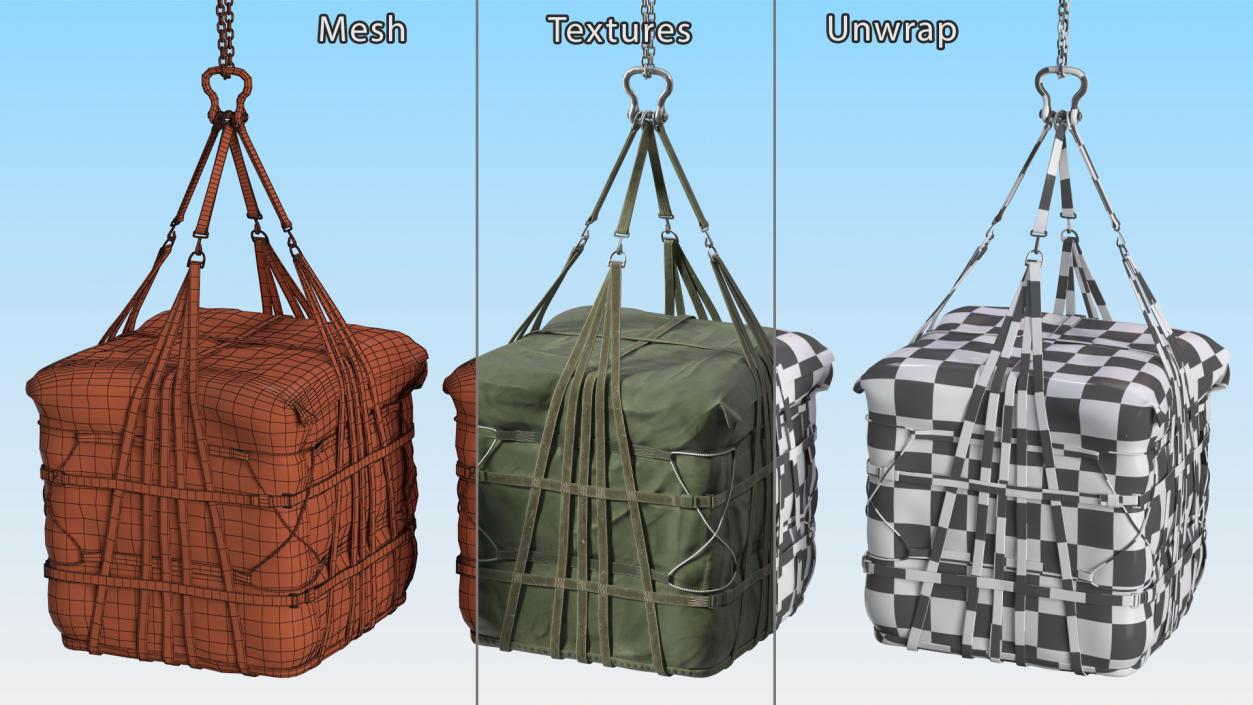 Heavy Duty Aerial Delivery Cargo Bag Hanging 3D model