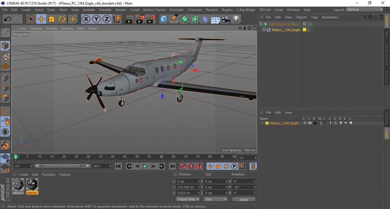 3D model Pilatus PC 12M Eagle